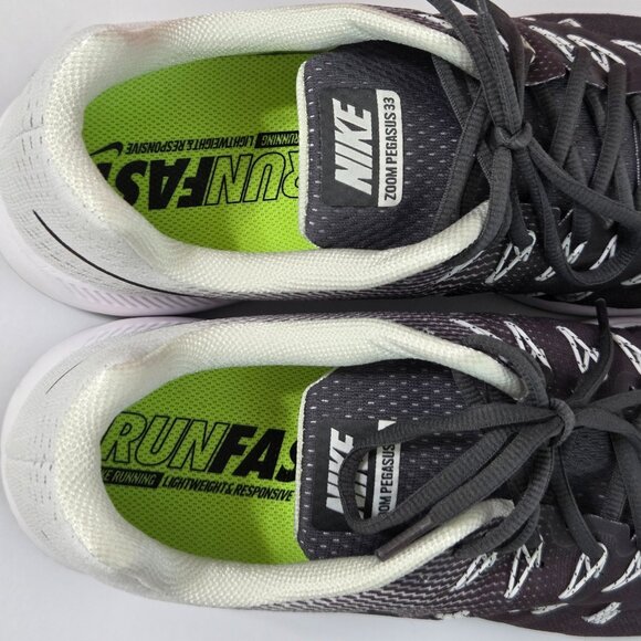 NWT -- Nike Air Zoom Pegasus 33 Running Shoes , Men’s 13, Dark Grey/Black/White main image 10